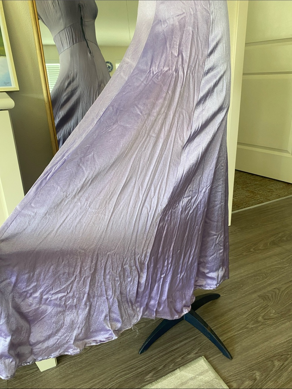 Vintage 1940s Purple Puff-Sleeve Midi Dress - Picture 9 of 16
